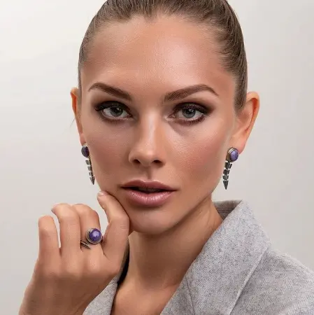 Серебряные серьги «Чертополох»