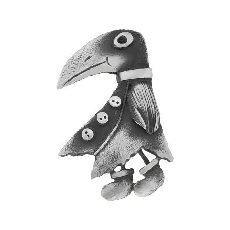 Брошь из серебра «Ворона»