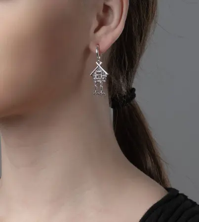 Серьги серебряные «Бабка-Ежка»