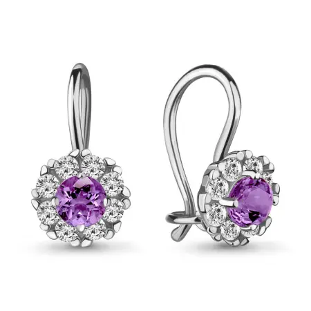 Серебряные серьги с фианитами