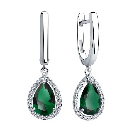 Серьги из серебра с фианитом Великолепный век