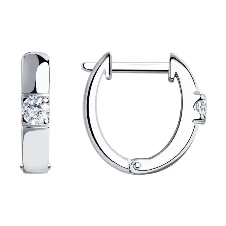 Серьги из серебра с фианитами SOKOLOV