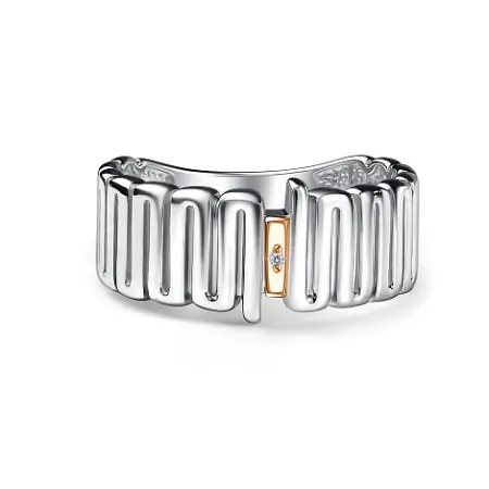 Кольцо из серебра с бриллиантом и позолотой