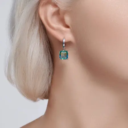 Серьги из серебра с ситаллами