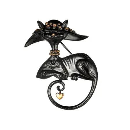 Брошь из серебра «Элегантность - Кошка в образе»