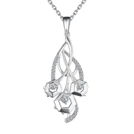 Подвеска из серебра с финитами «Цветы Цикуты»