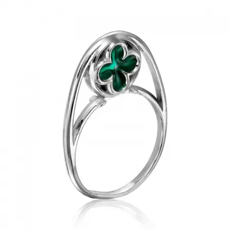 Кольцо тройное из серебра с эмалью «Готика»