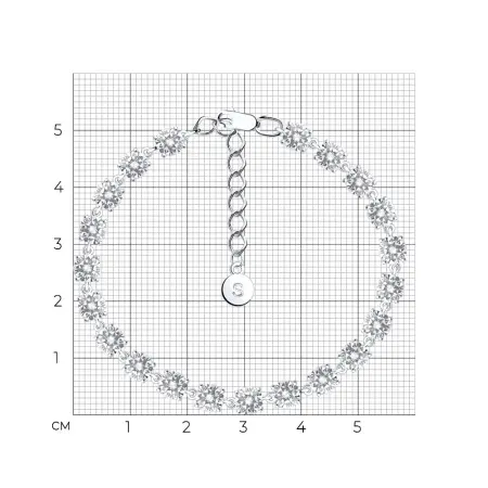 Браслет из серебра с фианитами