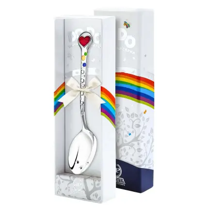 Ложка детская DO-DO «Сердечко» позолота с эмалью