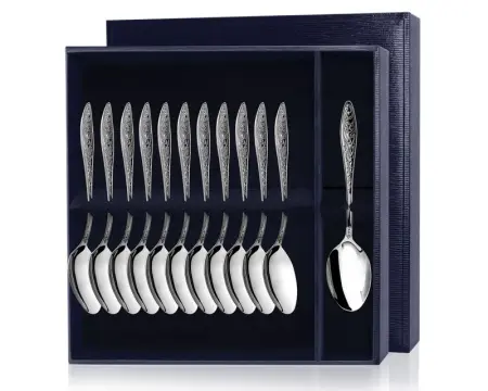 Серебряный набор «Морозко» 12 десертных ложек