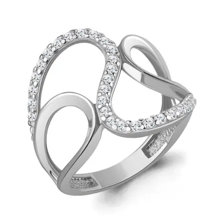 Кольцо из серебра с фианитами