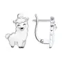 Серьги из серебра с эмалью «Овечка»