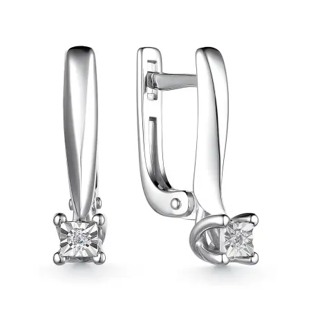 Серьги из серебра с бриллиантом