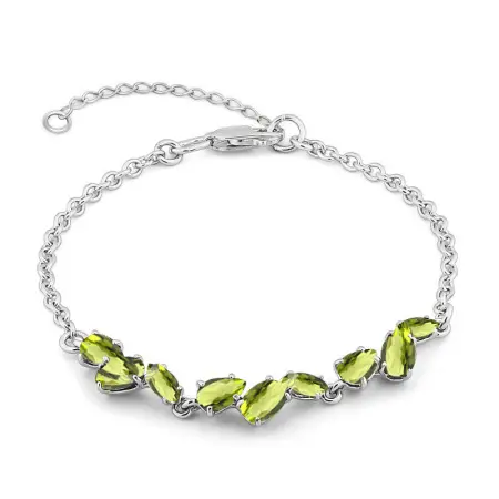 Браслет из серебра с хризолитом