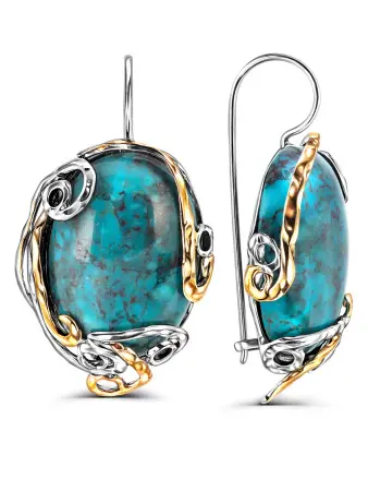 Серебряные серьги с бирюзой