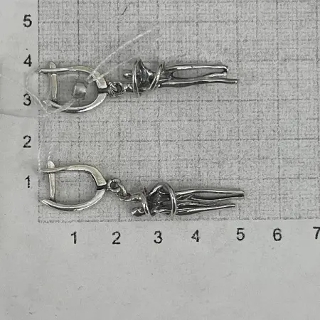 Серебряные серьги «Влюбленные»