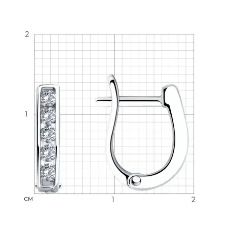Серьги из серебра с фианитами