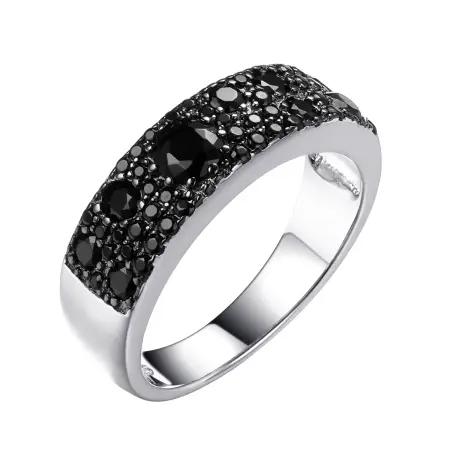 Кольцо из серебра с фианитом и шпинелью