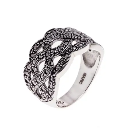 Кольцо из серебра с марказитами