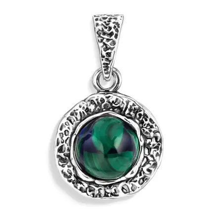 Подвеска из серебра с азуритом