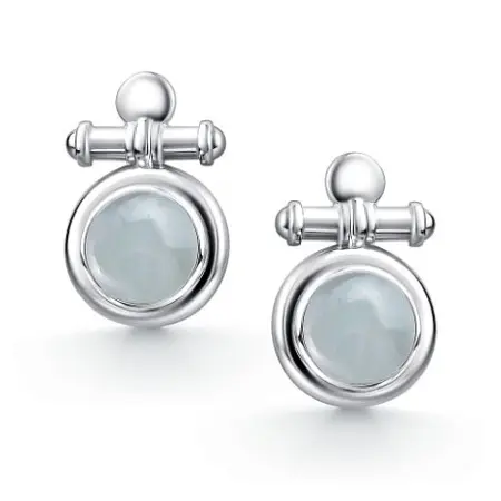 Серебряные серьги с аквамарином