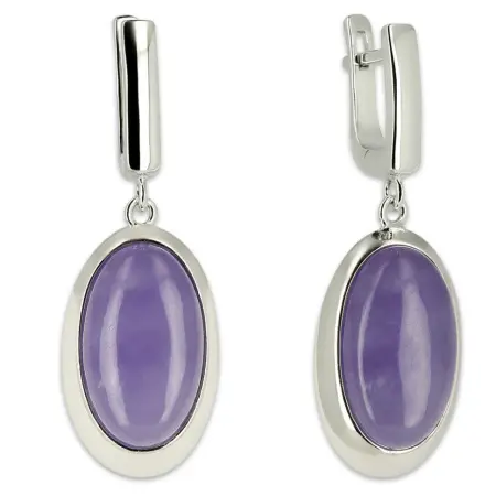 Серьги из серебра с жадеитом