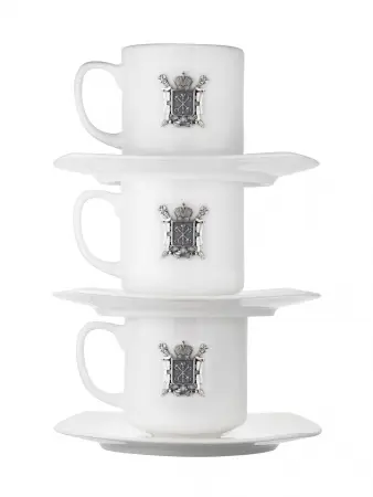 Три кофейные чашки «Петербург» с блюдцами