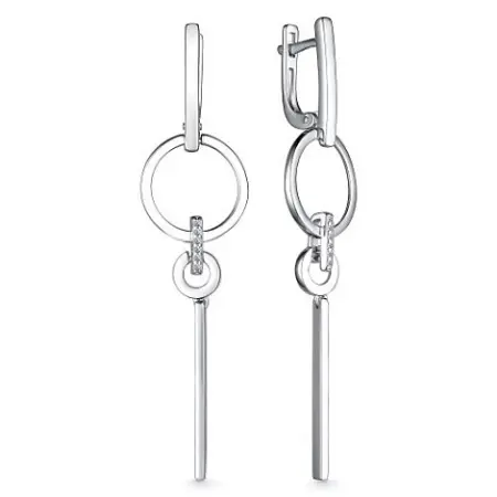 Серьги из серебра с кубическим цирконием