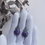 Серебряные серьги «Неваляшка» с чароитом