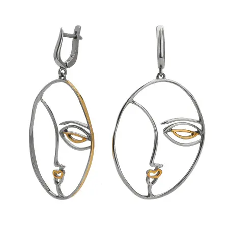 Серебряные серьги «Лица»