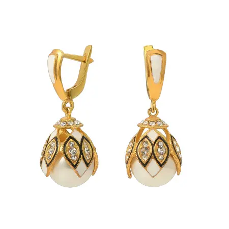 Серьги из серебра с эмалью «Фаберже»