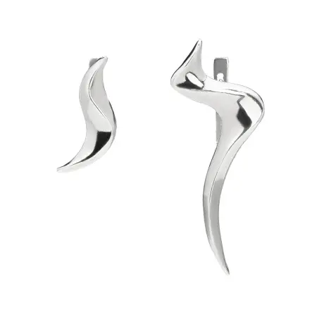 Серьги из серебра ассиметричные