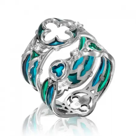 Набор колец из серебра «Витражи»