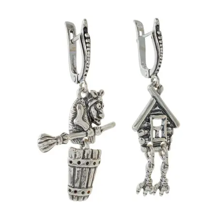 Серьги серебряные «Бабка-Ежка»