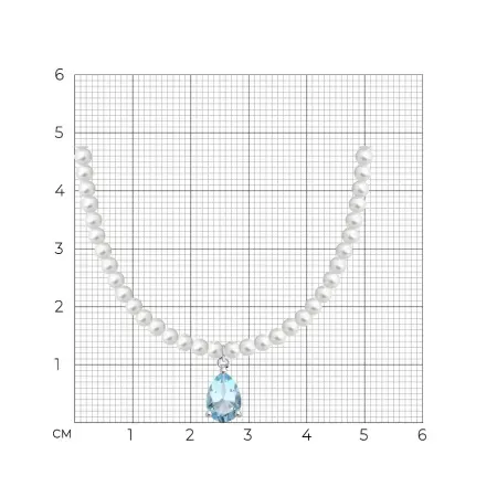 Колье из серебра с жемчугом и топазом