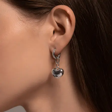 Серебряные серьги «Сердце»