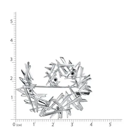 Брошь из серебра «Кристаллы Льда» с фианитами