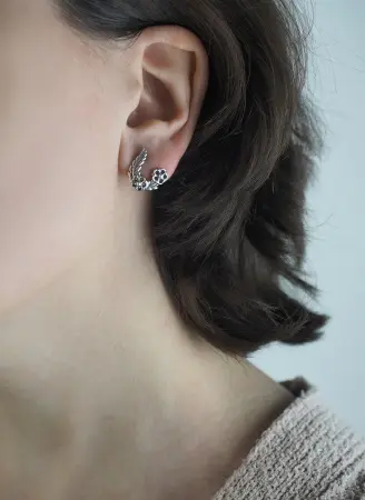 Серебряные серьги «Незабудки»