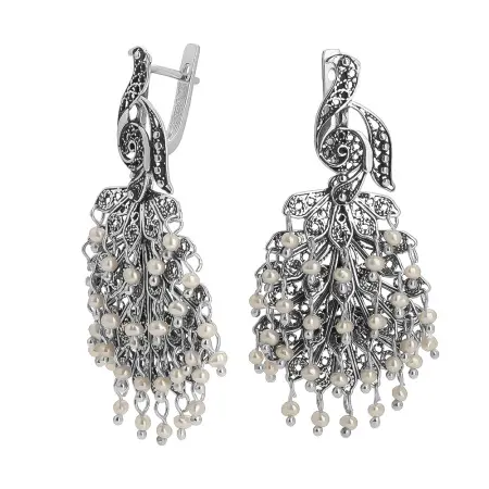 Серебряные серьги с жемчугом