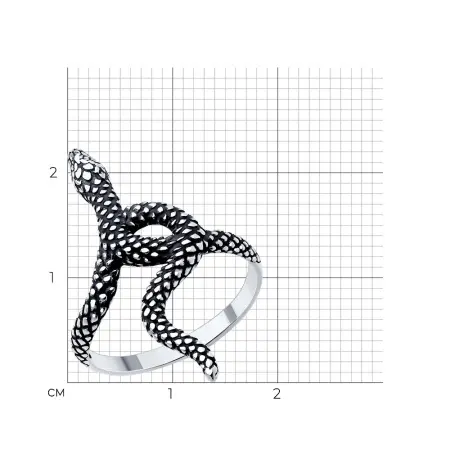 Серебряное кольцо «Змея»