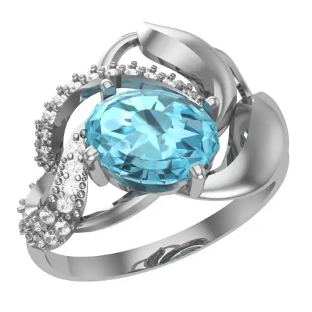 Серебряное кольцо с топазом