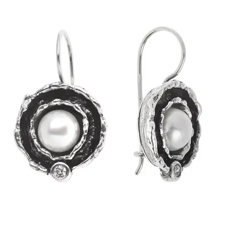 Серебряные серьги с фианитом