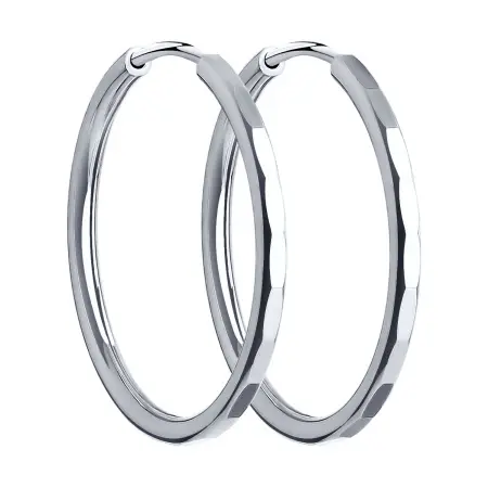 Серебряные серьги конго с алмазной гранью 1,5 см