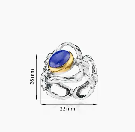 Серебряное кольцо «Лазуревые Оковы»