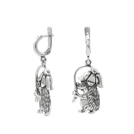 Серьги из серебра «Ежик»