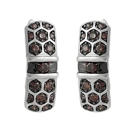 Серьги из серебра с фианитами