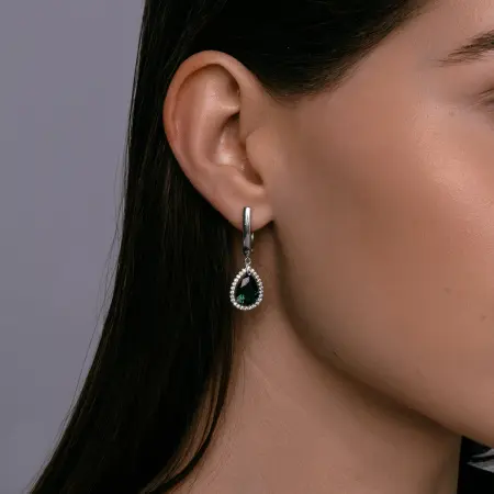 Серьги из серебра с фианитом Великолепный век