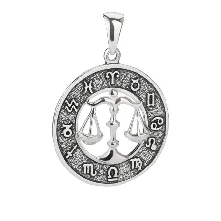 Кулон из серебра знак зодиака «Весы»