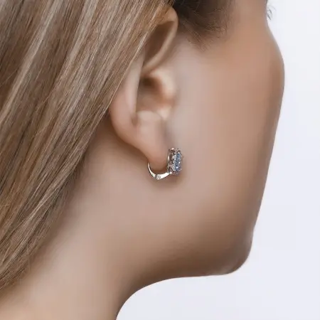 Серебряные серьги с топазами и фианитами