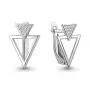 Серьги из серебра с фианитами «Треугольник»